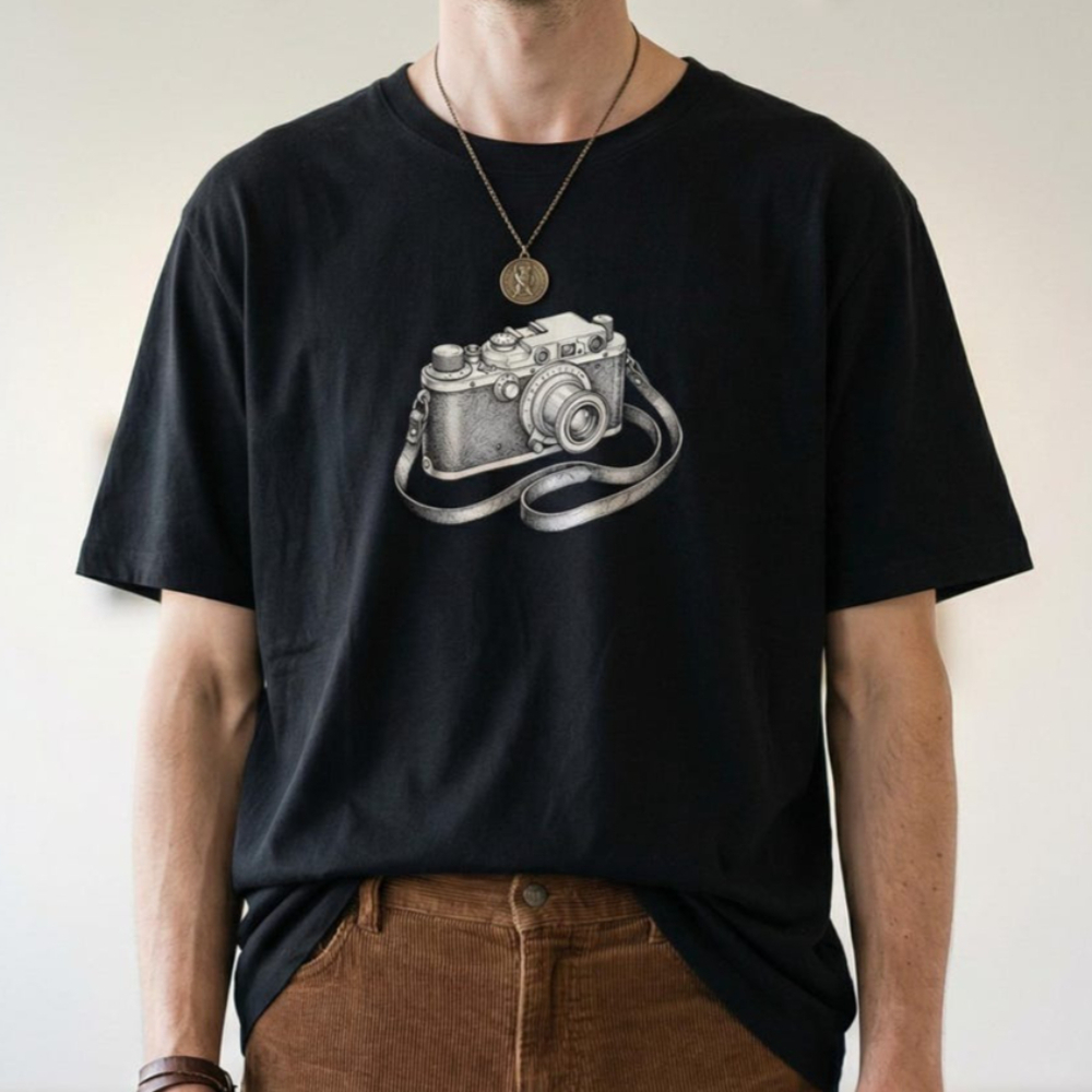 Photography Graphic Design - T-shirt vintage avec motif appareil photo,