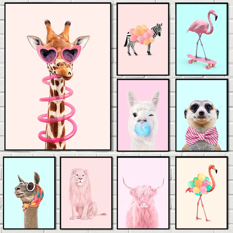 Photography Fashion - Affiche de fête amusante avec girafe,